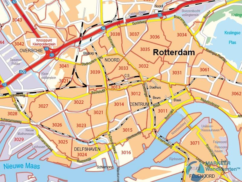 Карта Роттердама Почтовый индекс