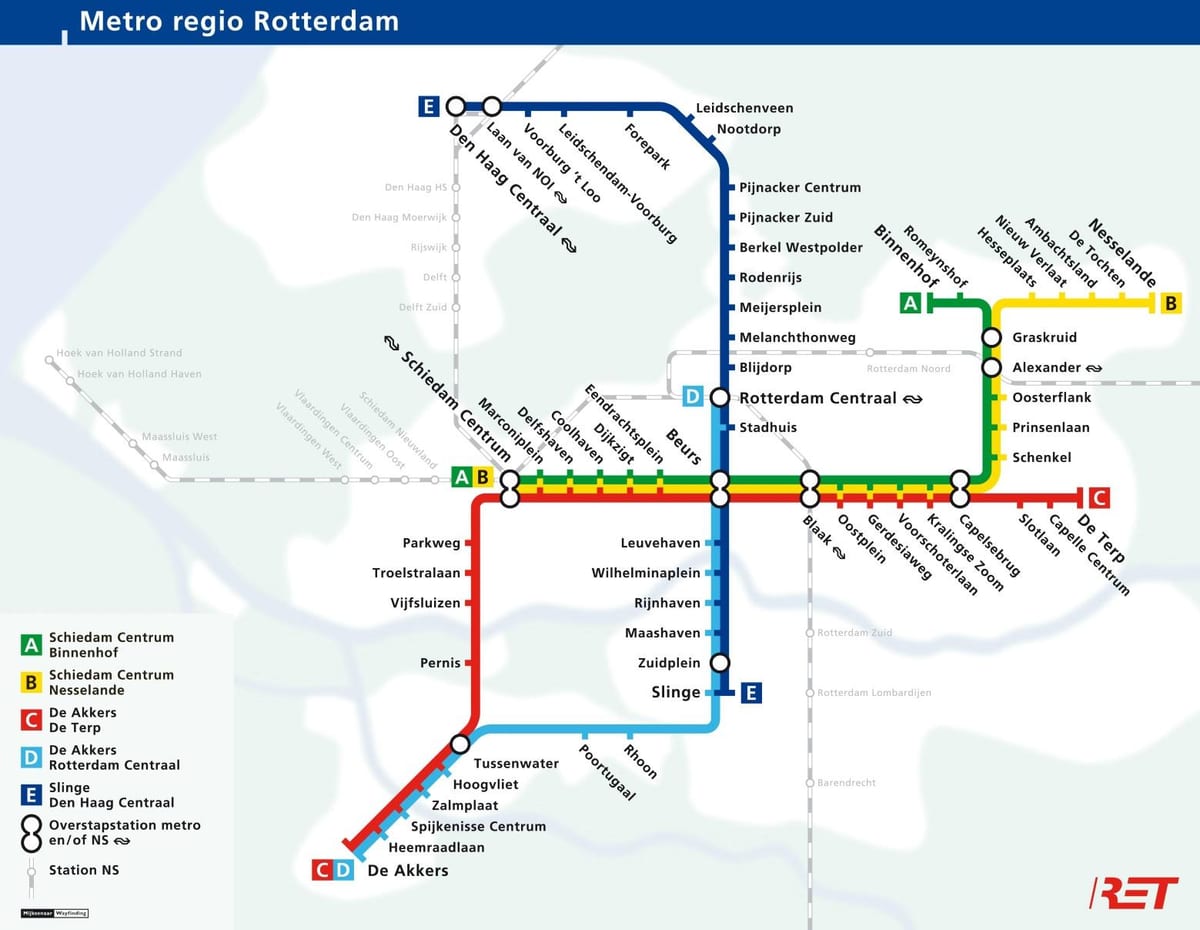 Роттердам карте метро