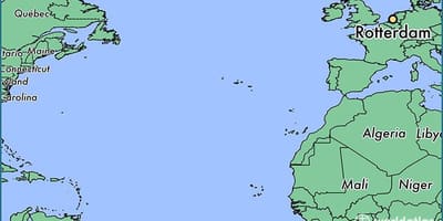 Карта Роттердама в мире 